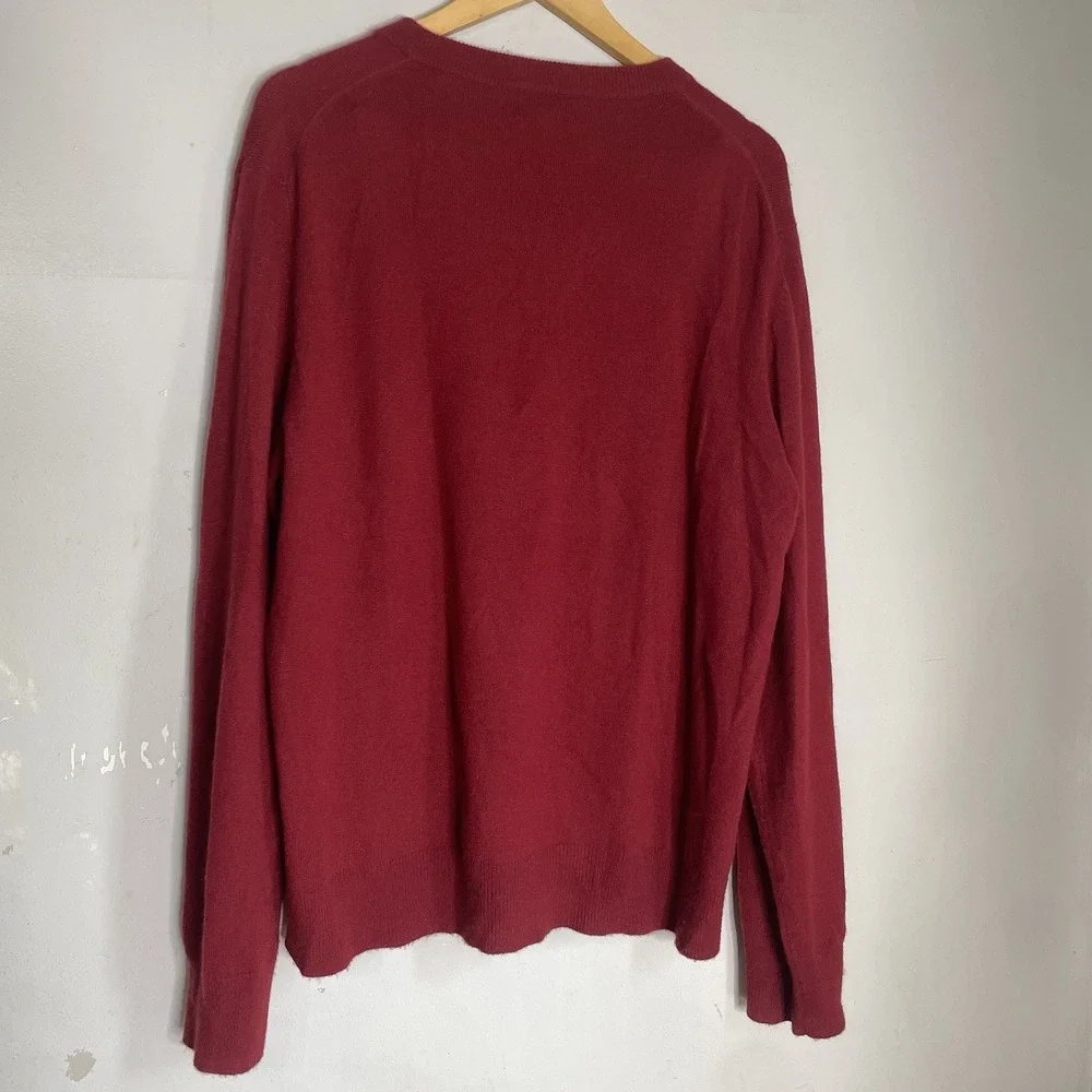 Banana‎ Republic Men's V Neck Sweater  100% Cashmere XL Red